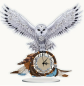 Preview: Diamond Painting Uhr Eule